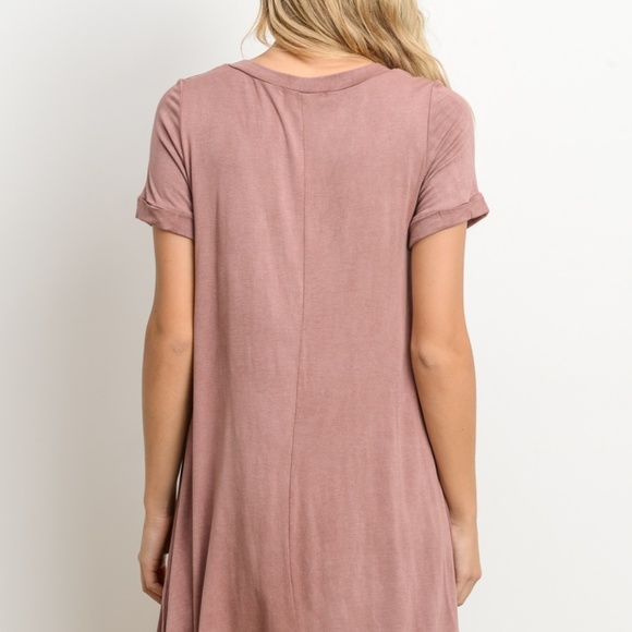 Mauve Tshirt Dress - Picture 2 of 4